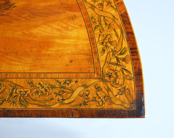 A George III Satinwood Marquetry Giltwood and Composition Demi-Line Side Table  | MasterArt